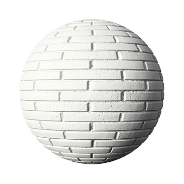 High-Res White Brick Texture 3D model image 1 