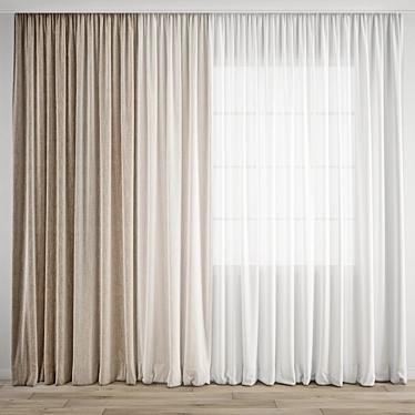 Polygonal Curtain Model 3D model image 1 