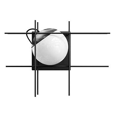 Sleek Black Plot Frame Wall Light 3D model image 1 