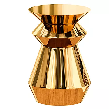Zeeland Brass Drum Table - Elegant Gold Accent 3D model image 1 