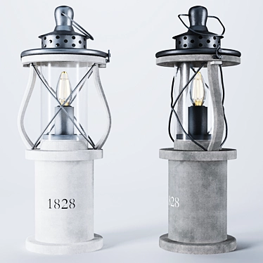 Lewiston Vintage Lantern Table Lamp 3D model image 1 