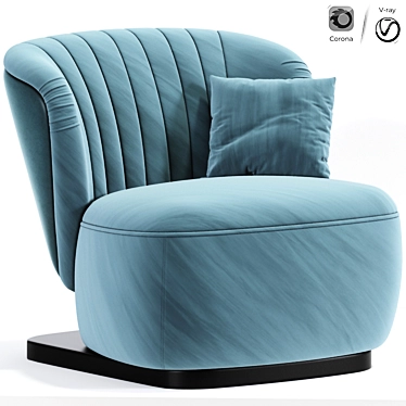 Stylish Amelia Armchair: Black Tie Elegance 3D model image 1 