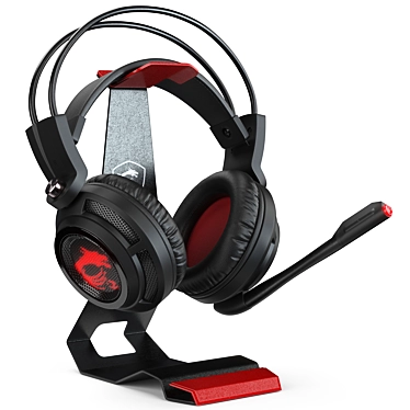 MSI DS502 Gaming Headset with HS01 Stand 3D model image 1 