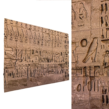 Egyptian Wall 301: Ancient Ornament Model 3D model image 1 