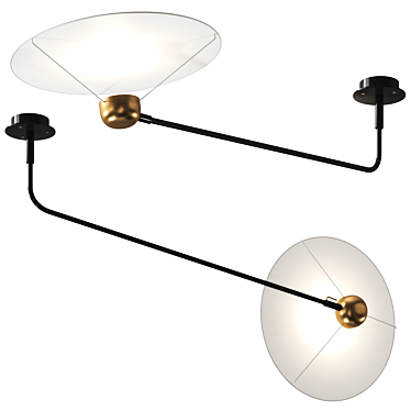 Saturn Ceiling Lamp: Modern Elegance 3D model image 1 