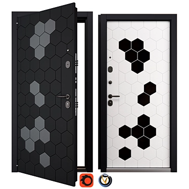 Newest NT 1 Metal Entrance Door (Holz) 3D model image 1 