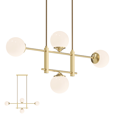 Sleek Glass Pendant Lamp - Lampatron APODIS S 3D model image 1 