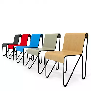 Rietveld's Iconic Beugel Chair 3D model image 1 