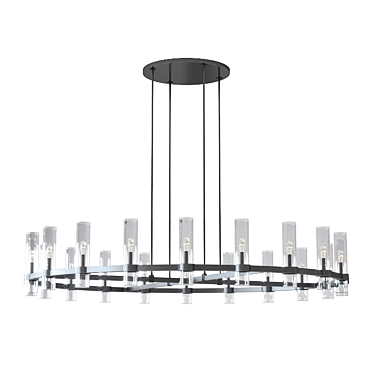 Title: Ravelle Round 60: Luxurious Art Deco Chandelier 3D model image 1 