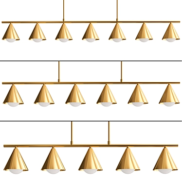 Luminaire Collection: JENSY Slatted Brass Shades 3D model image 1 