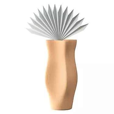 Sleek Nude Ceramic Vase 3D model image 1 