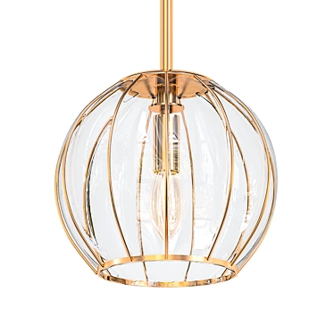 Elegant Cage Glass Pendant 3D model image 1 