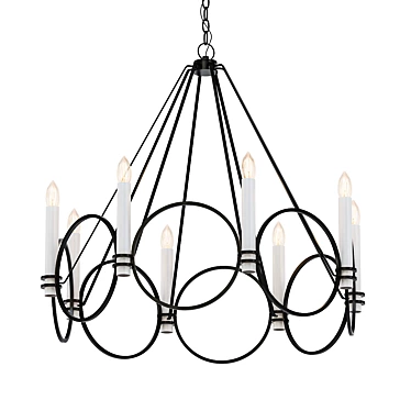 Elegant Circle Chandelier 3D model image 1 