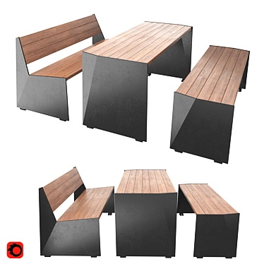 Welling Outdoor Seating Set 3D model image 1 