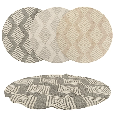 Versatile 6-Piece Round Rug Set 3D model image 1 