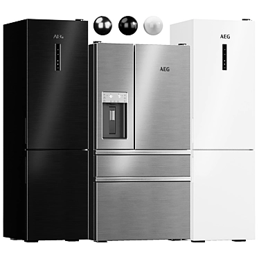 3-in-1 AEG Fridge & Freezer Set 3D model image 1 