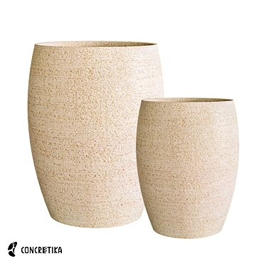 Concretika Collection of Planters Oval Surface Om