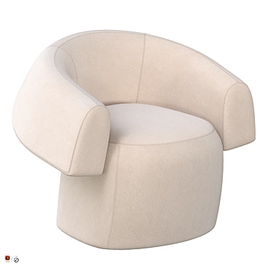Modern Ruff Dining Chair 3D model image 1 