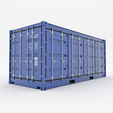 20ft Open Side Sea Container with Animated Doors 3D model image 1 