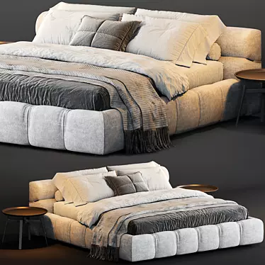 Luxurious B&B Italia Tufty Bed: Ultimate Comfort & Elegance 3D model image 1 