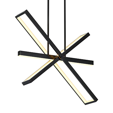 Elegant Illumination: Tangent LED Chandelier 3D model image 1 