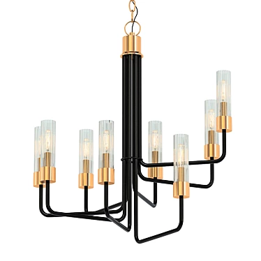 Elegant Helix Chandelier: Illuminate in Style! 3D model image 1 