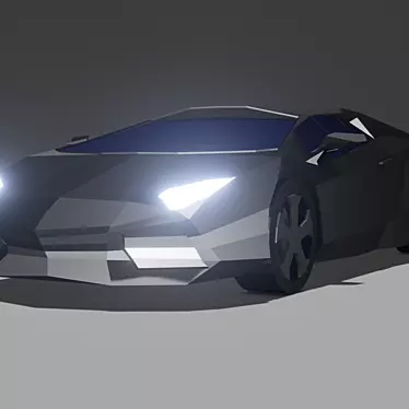 Low Poly Lamborghini Huracan Game Model 3D model image 1 