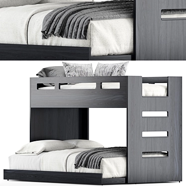 Versatile Twin Over Full Bunk Bed 3D model image 1 