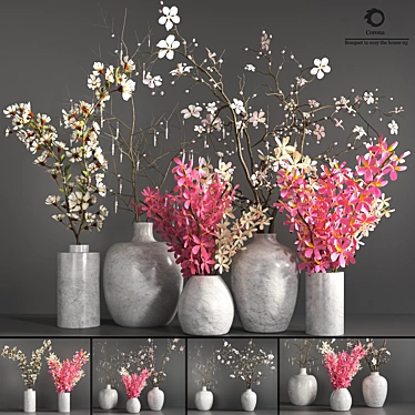 Cozy Collection: Plants Bouquet 3D model image 1 