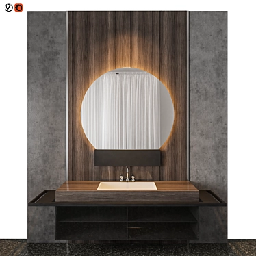 Modern Black Bathroom Design 3D model image 1 