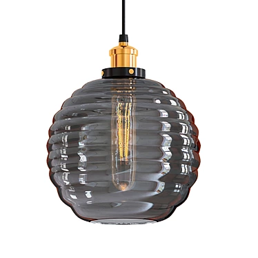 Sleek Glass Pendant Light 3D model image 1 