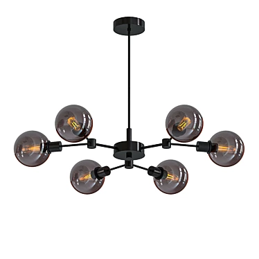 Modern Pendant Light Black Chrome 3D model image 1 