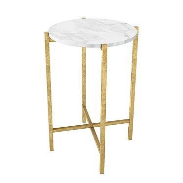 Golden Marble French Side Table 3D model image 1 