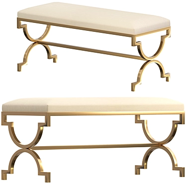 LUX-321 TEETEE Metal Bench: Crafted Elegance for Your Space 3D model image 1 