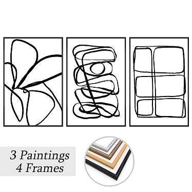 Artistic Frames & Paintings Set 3D model image 1 
