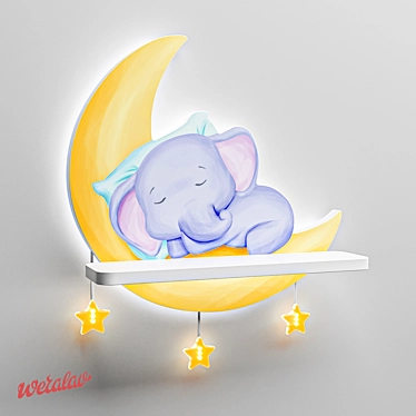 Illuminated Elephant Shelf 3D model image 1 