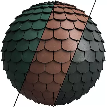 Premium Roof Tile Materials: 3 Color, PBR, Sbsar 3D model image 1 