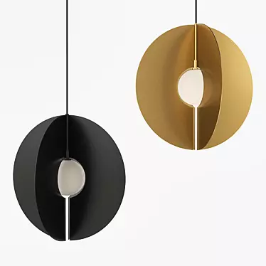 Orbel Round Pendant Light: Sleek Elegance in Aged Brass 3D model image 1 