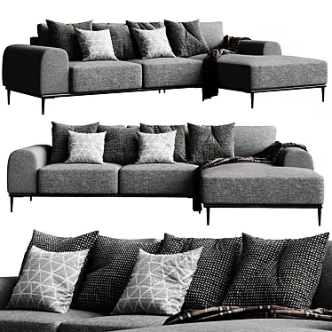 Stylish Oslo Corner Sofa 3D model image 1 