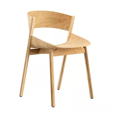 Elegant Plywood Dining Chair 3D model image 1 
