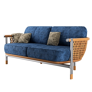 Handcrafted Basket Sofa: Elegant, Functional, and Stylish 3D model image 1 