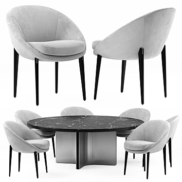 Elegant Minotti Lido Chair & Table 3D model image 1 