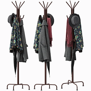 Sleek Hat and Coat Stand 3D model image 1 