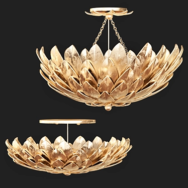 Crystorama Broche Gold Ceiling Light 3D model image 1 