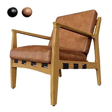 Silas Copper-Black Armchair 3D model image 1 