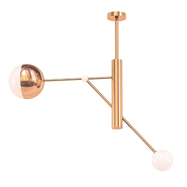 Sleek Brass Pole Dance Pendant 3D model image 1 