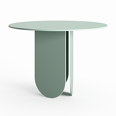 Sleek Steel U Table 3D model image 1 