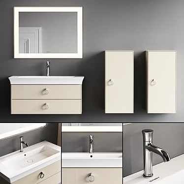 Duravit White Tulip Vanity Set: Modern Elegance 3D model image 1 