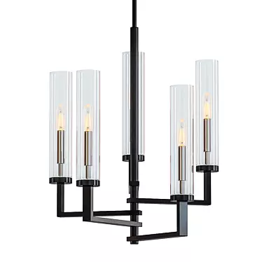 Savoy House Folsom 16.5" Matte Black Chandelier 3D model image 1 