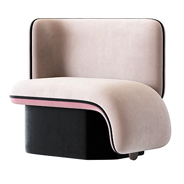 Elefante Upholstered Armchair: Elegant Velvet Seating 3D model image 1 